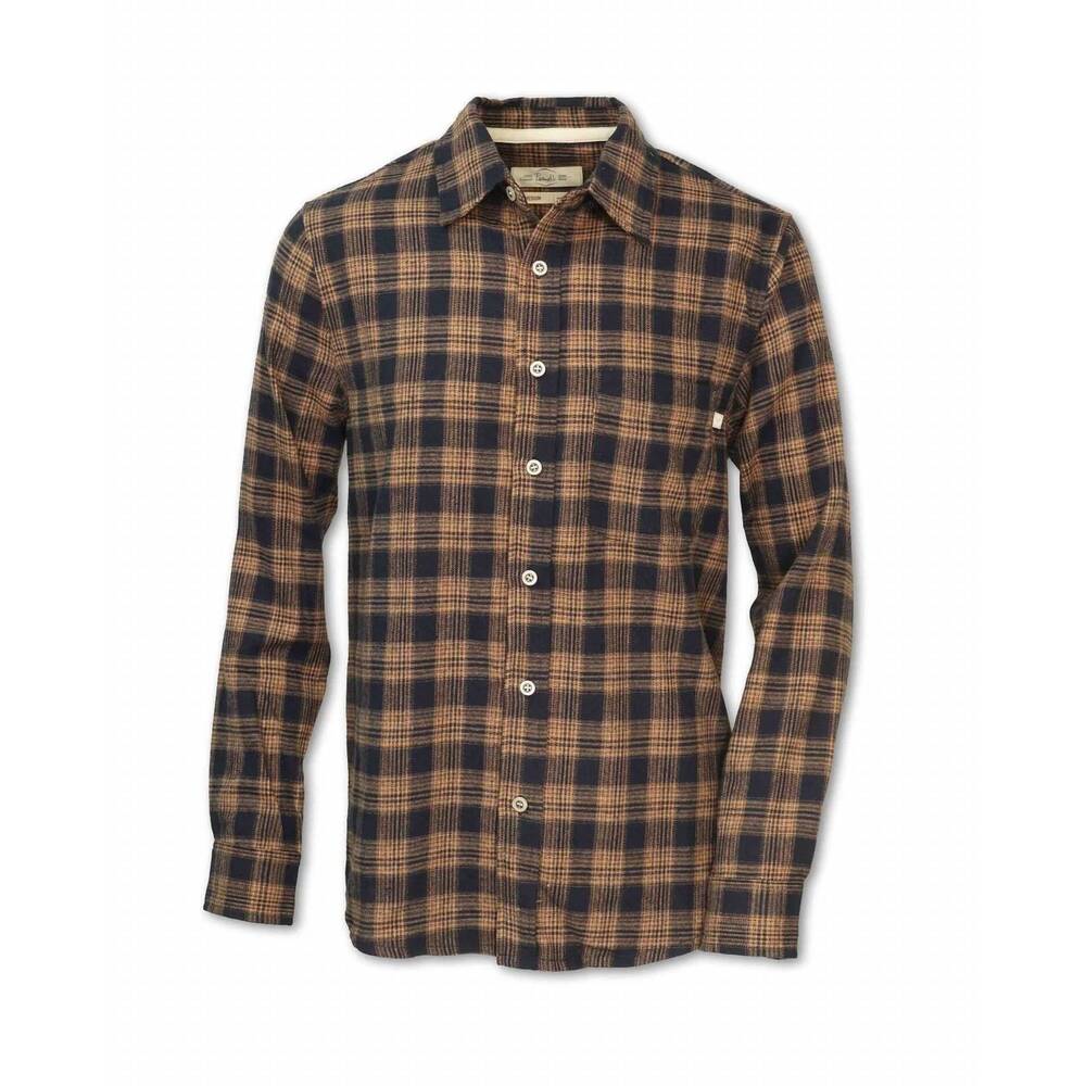 NEW PURNELL men's barnaby plaid flannel shirt in navy